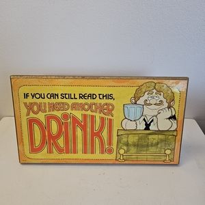 Vintage Beer Drink Sign USA Made man cave DecorAmerican Greeting Corp.